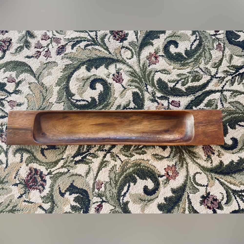 Vintage Royal Acacia genuine monkey pod trinket tray/server